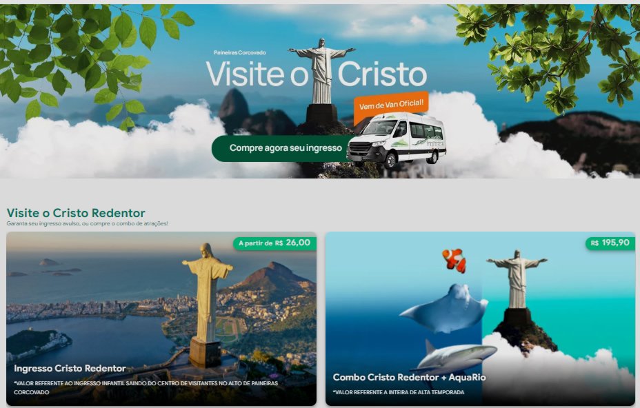 Cristo Redentor, um guia completo 2024 3 Página inicial, vendas dos ingressos para o Cristo Redentor. Paineiras do Corcovado.