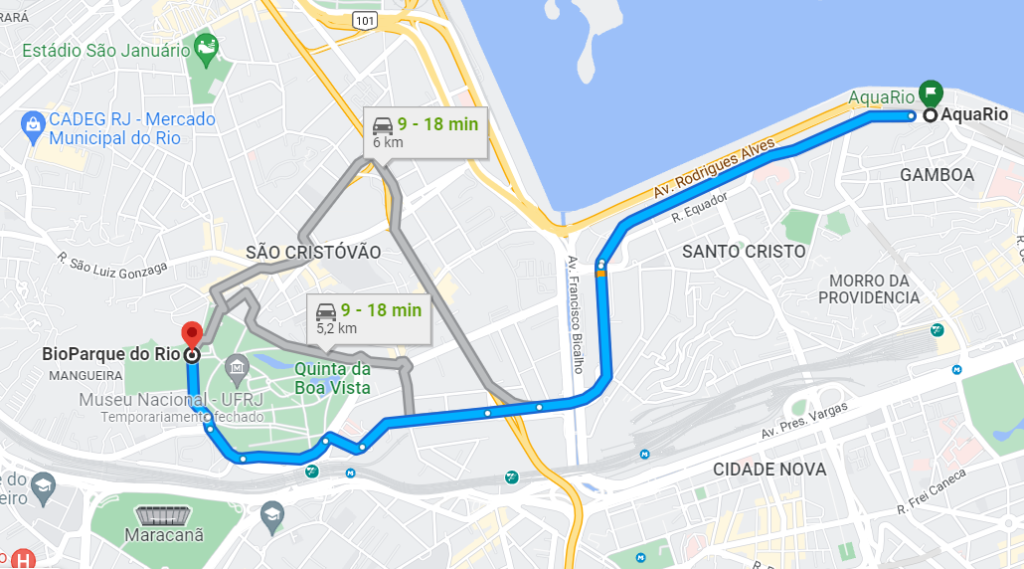 Aquário do Rio, o que você precisa saber para visitar 4 Mapa mostrando localização do aquário do Rio.