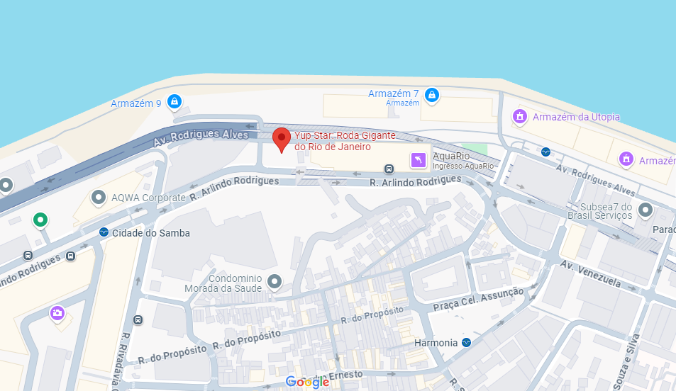 Yup Star: A Roda-Gigante do Rio de Janeiro horários e ingressos 3 Foto do google maps mostrando a localização da roda gigante do Rio.