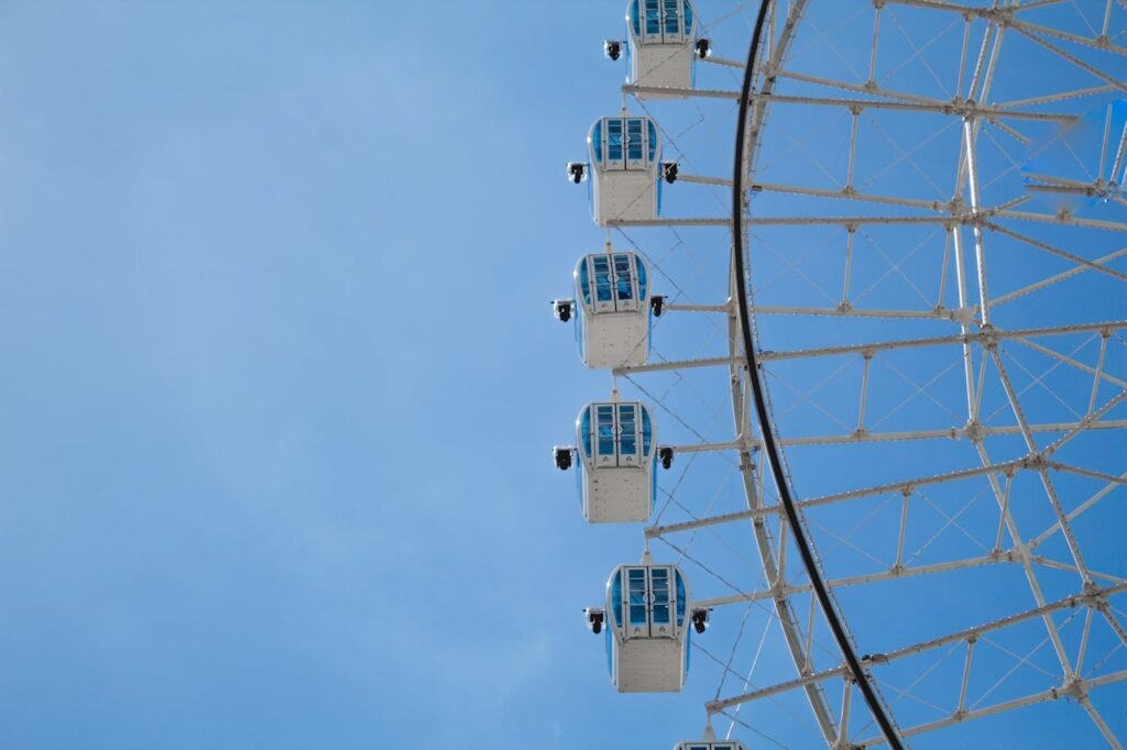 Yup Star: A Roda-Gigante do Rio de Janeiro horários e ingressos 4 Roda gigante Yup Star. Céu azul.