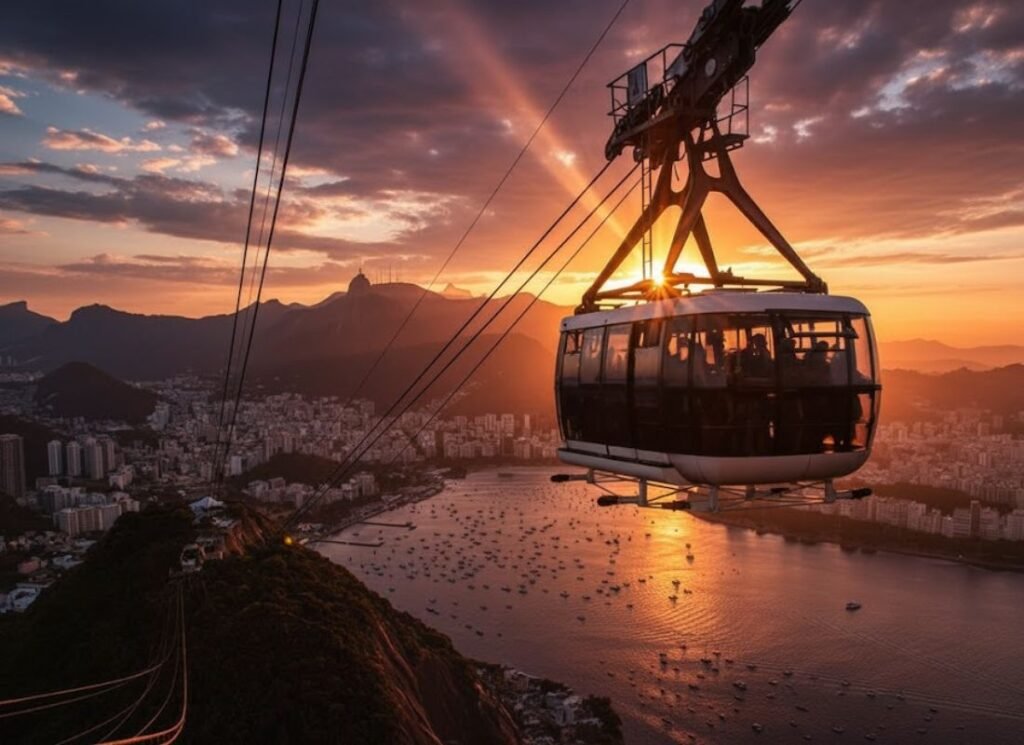 Bondinho do Pão de Açúcar: Guia Completo 1 Vista do Bondinho foto com por do sol